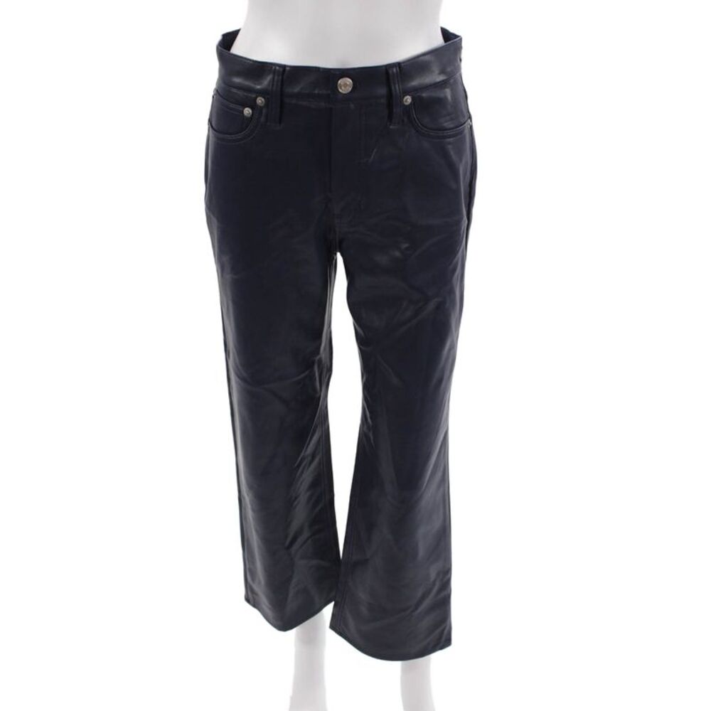 J Crew Women Cropped Biker Pants Dark Blue 100% Viscose Size 25